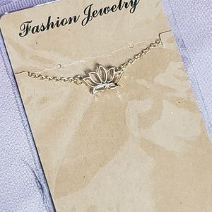 Gold lotus necklace